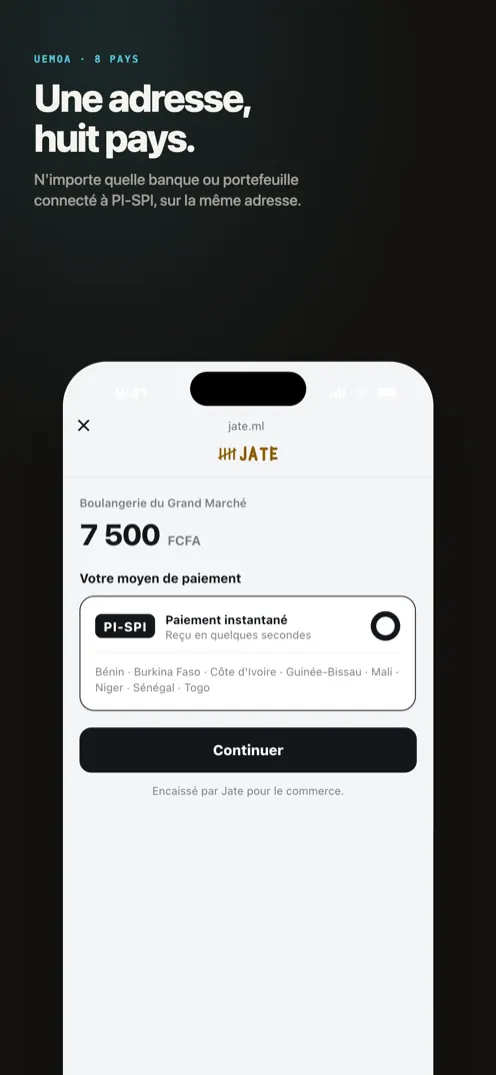 La page de paiement : PI-SPI dans les huit pays de l'Union